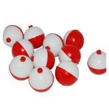 50Pcs Fishing Bobbers Floats,1 inch Hard ABS Bobber for Fishing Snap-on Round Fishing Floats Red and White Fishing Bobbers Bobs Fishing Party Decorations - Retail: $10