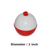 50Pcs Fishing Bobbers Floats,1 inch Hard ABS Bobber for Fishing Snap-on Round Fishing Floats Red and White Fishing Bobbers Bobs Fishing Party Decorations - Retail: $10