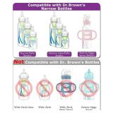 Sippy Straw Nipple for Dr. Brownfts Narrow Baby Bottle and Glass Bottles and Narrow Sippy Spout Bottles,Soft Silicone Transitional Nipple, No-Spill Straw Nipple,6m+,4-Count - Retail: $9