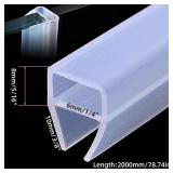 Qiveno Shower Door Seal Strip, 78.7\ Soft Frameless Glass Shower Door Sweep Side Seal to Stop Shower Leaks U Type,Fit for 10mm (38) Glass Door Translucent - Retail: $10in