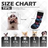 EXPAWLORER Dog Socks for Hot Pavement to Prevent Licking Paws, Anti Slip Doggie Booties Grippy Shoes for Hardwood Floors, Boots and Paw Protectors for Small Medium Large Senior Dogs Khaki M - Retail: 