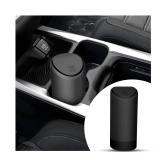 BELOMI Car Trash Can, Mini Silicone Auto Garbage Container with Lid, Waterproof Leakproof Portable Trash Dustbin, Vehicle Rubbish Bins for Automotive, Home, Office, Kitchen, Bedroom (Black) - Retail: 
