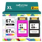 67XL HP Printer Ink for HP Ink 67 Replacement for HP 67 Ink Cartridges BlackColor Combo Pack HP67 DeskJet 2755e 2855e 2700 2800e 2700e 4255e 4155e Envy 6055e 6000 6455e 6400 Printer Ink HP 67 XL - Ret
