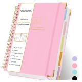 HUHUHERO Premium Spiral Notebook, Pink, 7.6x10.5 -