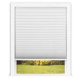 Redi Shade No Tools Easy Lift Trim-at-Home Cordless Pleated Light Filtering Fabric Shade White, 36\" W x 64\" L, (Fits windows 19\"- 36\")
