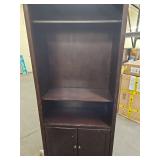 Dark Brown Wooden Bookshelf with Storage Cabinet