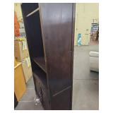 Dark Brown Wooden Bookshelf with Storage Cabinet