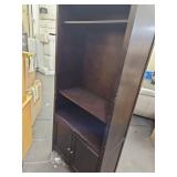 Dark Brown Wooden Bookshelf with Storage Cabinet