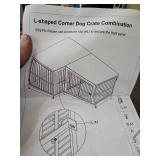 L-Shaped corner dog crate combination