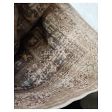GENIMO Area Rugs for Living Room Machine Washable, 8x10 Non Slip Boho Vintage Lightweight Washable Rugs, Thin Floral Rugs for Bedroom Dining Room Office, Rustic Tan