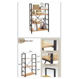 NovoDomus 3 Tier Adjustable Bookshelf, 36.5\" Wood Bookshelves for Living Room, Modern Industrial Bookcase Storage Organizer, Free Standing Book Shelf for Home Office, Kitchen, Bedroom Gold
