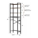 FACTORY SEALED - Kalrin Over-The-Toilet Storage Rack, 4-Tier Bathroom Organizer Shelf Over Toilet with Adjustable Shelf and Basket, Freestanding Space Saver Bathroom Shelves Above Toilet for Room (Vin