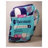 Because Premium Overnight Plus Incontinence Underwear - White  L  20 Ct