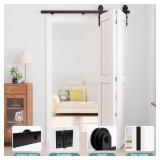 WINSOON 60 Bifold Barn Door Hardware: Smooth Quietly Bi-fold Sliding Door Hardware for 56" Closet Doors - Black Folding Track Kit Easy to Install - Bi Fold Barn Door Hardware Kit