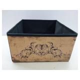 Cube Storage Bin 11x10x5.5 Inch PU & Fabric, Foldable Storage Cubes - Vintage Pattern Cube Bins for Organizing Clothes, Books - Storage Baskets for Shelves, Closets - 1 Storage Bin