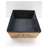 Cube Storage Bin 11x10x5.5 Inch PU & Fabric, Foldable Storage Cubes - Vintage Pattern Cube Bins for Organizing Clothes, Books - Storage Baskets for Shelves, Closets - 1 Storage Bin