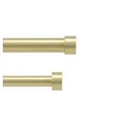 APPEARS NEW - Umbra Cappa Double Curtain Rod, Includes 2 Matching Finials, Brackets & Hardware, 120 to 180-Inch, Gold