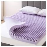 FACTORY SEALED - Best Price Mattress 4 Inch Egg Crate Memory Foam Mattress Topper with Soothing Lavender Infusion, CertiPUR-US Certified, Dorm Essentials, Queen
