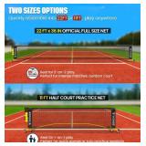 BAGAIL Portable Pickleball Net Set with Wheels, 22 FT Regulation Size & 11 FT Half Court Size 2-in-1 Pickle Ball Net with Ball Collector, Carry Bag, 4 Pickle Balls, Easy Setup - Yellow