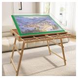 UPVERCY 3-in-1 Folding & Tilting & High 1000 Pieces Puzzle Table with Drawers, 24.8 H Tall Puzzle Board with Protective Cover for Adults- 30" x 22" Wooden Puzzle Table with Legs  - Retail: $90