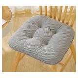 FACTORY SEALED - TTCEOR Chair Cushions for Dining Chairs with Ties and Anti-Slip Backing - 17x16 Inch Chair Pads, Grey (Set of 1)