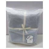 FACTORY SEALED - JIYUAN 100% Washed Cotton Duvet Cover Set 3 Pieces Queen, 1 Duvet Cover 90x90 Inches(Comforter Not Included) and 2 Pillowcases,Linen Feel Bedding Set Comfy and Breathable, Heathered L