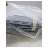 FACTORY SEALED - JIYUAN 100% Washed Cotton Duvet Cover Set 3 Pieces Queen, 1 Duvet Cover 90x90 Inches(Comforter Not Included) and 2 Pillowcases,Linen Feel Bedding Set Comfy and Breathable, Heathered L