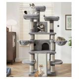 Cat Tree with Scratch Posts, Unknown Size, Gray