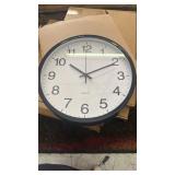 Bernhard Products Black Wall Clock, Large 13-Inch Silent Non Ticking Quartz Battery Operated Round Easy to Read Classroom/Home/School/Office Clock - Retail: $30