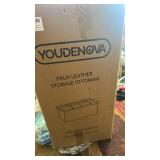 Youdenova Brown Faux Leather Storage Ottoman - Retail: $45