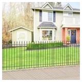 Metal Garden Fence 36 in H x 10 ft L,Border Fence Panels Animal Barrier for Dogs, No Dig Garden Fencing for Yard Patio Flower Bed Lawn Outdoor,5 Panels + 6 Stakes Black - Retail: $150