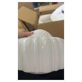 LIGHTLAND Milk Glass Ceiling Light, 13.8 Inch Mid Century Semi Flush Mount Ceiling Light Fixture, Vintage Chandelier for Bedroom, Living Room, Dining Room, Hallway (Style A, White) - Retail: $110