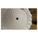 LIGHTLAND Milk Glass Ceiling Light, 13.8 Inch Mid Century Semi Flush Mount Ceiling Light Fixture, Vintage Chandelier for Bedroom, Living Room, Dining Room, Hallway (Style A, White) - Retail: $110