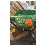 Scotts Turf Builder EdgeGuard Mini Broadcast Spreader for Seed, Weed and Feed, Fertilizer, Salt, Ice Melt, Push Spreader Holds up to 5,000 sq.ft. Product - Retail: $56