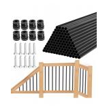 100 Pack 36\" Aluminum Deck Balusters,3/4\" Round Aluminum Balusters for Deck Railing,with Screws & Connectors,Black Deck Rail Spindles for Wood/Composite Fencing - Retail: $160