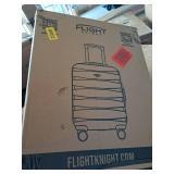 Flight Knight Carry On Suitcase 18x14x8 Hardside Built In TSA Lock & USB Port Lightweight Luggage Silent Double Spinner Wheels Maximum Underseat Carry-On Bag For American & United Approved Airlines - 