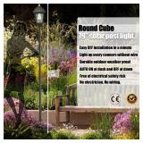 Round Cube Outdoor Lamp Posts - Solar Lamp Post Lights 79 Waterproof, Super Bright 700lm, Motion Sensor, 3 Colors in 1 for Garden Ambiance"