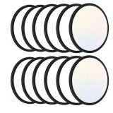12Pack 12 Inch LED Flush Mount Ceiling Light, Super Slim 28W 3200lm LED Ceiling Light, 3 Color Temperature in One 3000k/4500k/6000K Round Light Fixture for Bedroom, Kitchen, Dining Room (Black)