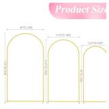Wedding Arch Backdrop Stand 7.2FT, 6.6FT, 6FT Set of 3 Gold Metal Arch Backdrop Stand for Wedding Ceremony Baby Shower Birthday Party Decor