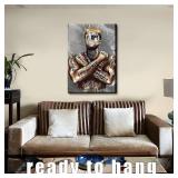 Framed Large 24 x 36 African American Canvas Wall Art Decor Black Man King Men Posters Prints Artwork Pictures Paintings for Living Room Bedroom hallway Office Men
