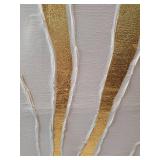 VAYIMDH Minimalist Wall Decor Line Art Gold Modern Wall Art Abstract Green White Textured Artwork for Living Room Dining Room Bedroom Picture 24x48 Inch - Retail: $90