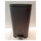 Trash Can with Lid, 8 Gallon Garbage Can, Stainless Steel Small Waste Bin with Step Pedal and Inner Bucket, Soft Close, Kitchen, Black  - Retail: $61