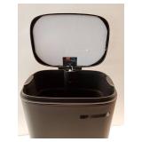 Trash Can with Lid, 8 Gallon Garbage Can, Stainless Steel Small Waste Bin with Step Pedal and Inner Bucket, Soft Close, Kitchen, Black  - Retail: $61