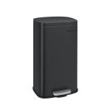 Trash Can with Lid, 8 Gallon Garbage Can, Stainless Steel Small Waste Bin with Step Pedal and Inner Bucket, Soft Close, Kitchen, Black  - Retail: $61