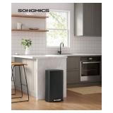 Trash Can with Lid, 8 Gallon Garbage Can, Stainless Steel Small Waste Bin with Step Pedal and Inner Bucket, Soft Close, Kitchen, Black  - Retail: $61
