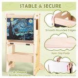 Woodure 4-in-1 Toddler Kitchen Step Stool, Foldable Learning Standing Tower with Chalkboard and Whiteboard, Wooden Kitchen Stool Helper for Kids, 1-3 Year Old Boy Girl Gifts - Retail: $80