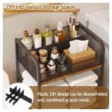 Bathroom Towel Rack Free Standing, Bathroom Organizers and Storage Cart with Divider, 3-Tier Toilet Paper Holder with Wheels, Utility Cart for Tissue Toiletries Detergent Soap in Bathroom Laundry