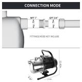 1.6 HP Portable Shallow Well Pump, 1162 GPH Stainless Steel Sprinkler Pump, 115V Water Transfer for Garden Draining and Lawn Irrigation - Retail: $130