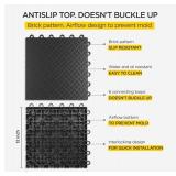 Garage Floor Tiles Interlocking Garage Flooring Tiles Pack of 48 Car Antislip Oil and Stain Resistant 40000 LBS Load Capacity 12x12 Inch Black Color - Retail: $110