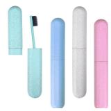 4 Pack Travel Toothbrush Case Portable Travel Toothbrush Holder Plastic Toothbrush Container Protector Cover for Traveling, Camping, Home, School, Business